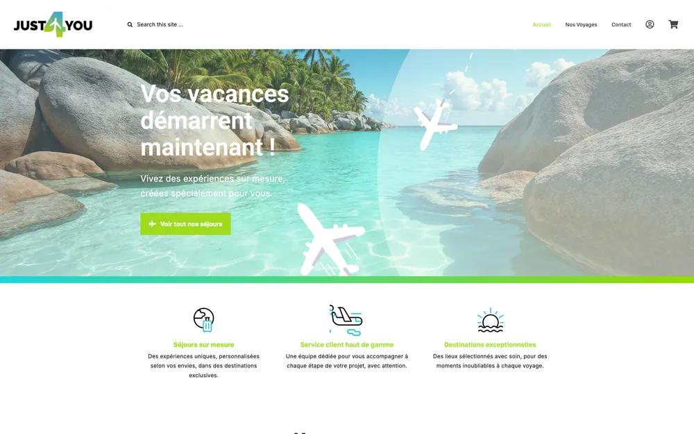 Just4You — Le site de réservation